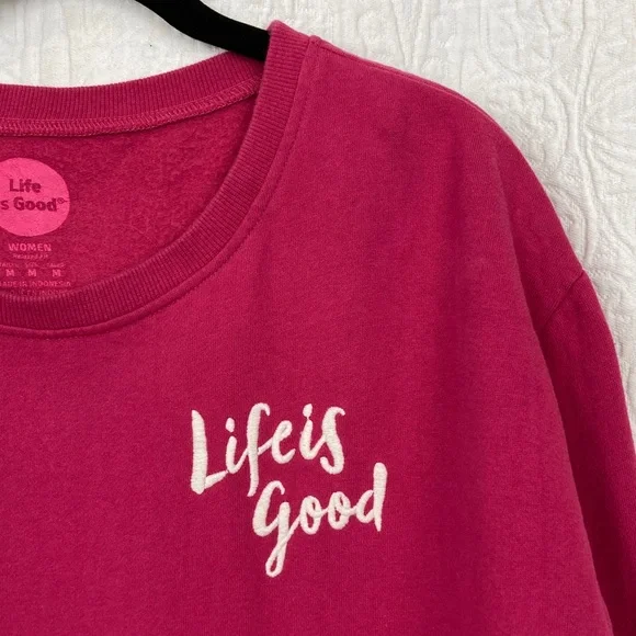 Life Is Good Women’s Pink Sweatshirt sz Medium - Picture 4 of 11